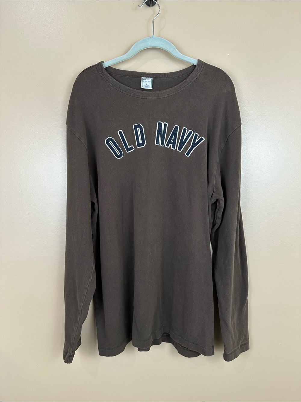 Vintage Y2K 2004 Old Navy Large Brown Oversized Heavy Cotton Long Sleeve Shirt